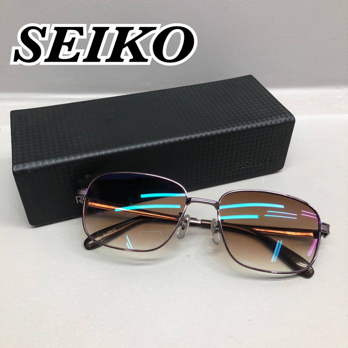 H□ SEIKO セイコー サングラス SJ9902 日本製 ブラウン 茶色 メタル