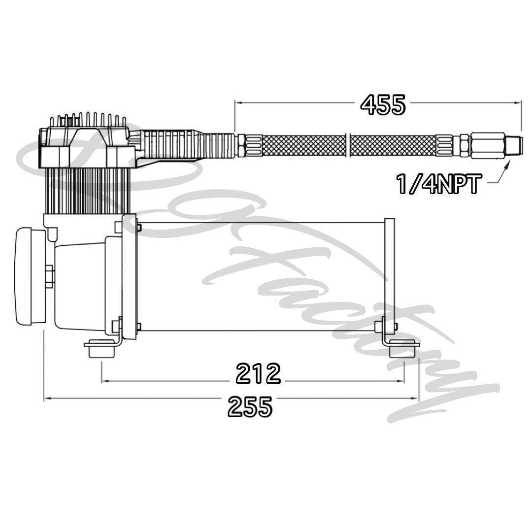 コンプレッサー AC-444改 X444U ブラック 高出力タイプ ハイパワー仕様 1/4NPT 200PSI エアサス_画像7