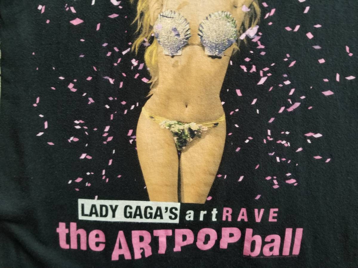 LADY GAGA'S レディーガガ TOUR ツアーT art RAVE the ARTPOP ball フォト プリント 黒ボディ GILDAN Tee Tシャツ XS 検索 ロックT バンドT_画像3