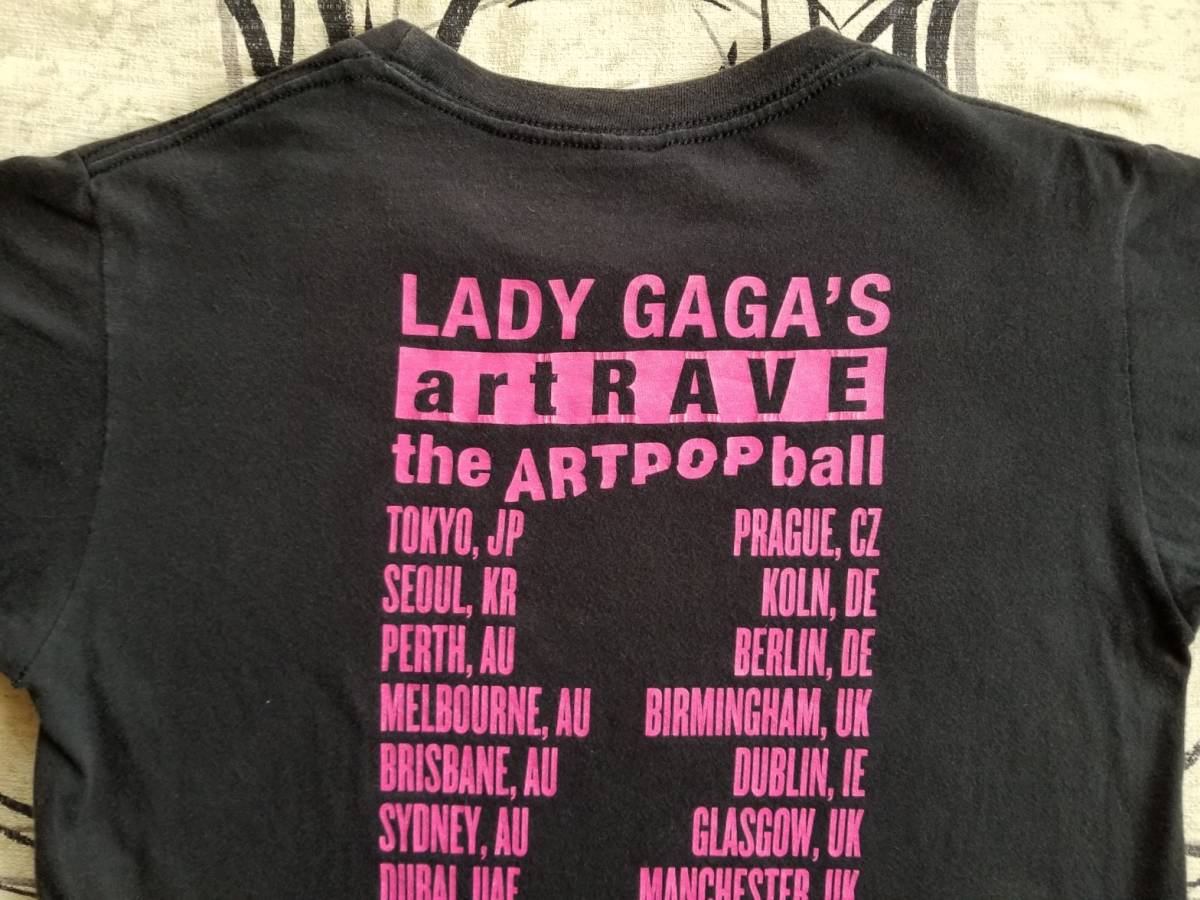 LADY GAGA'S レディーガガ TOUR ツアーT art RAVE the ARTPOP ball フォト プリント 黒ボディ GILDAN Tee Tシャツ XS 検索 ロックT バンドT_画像9