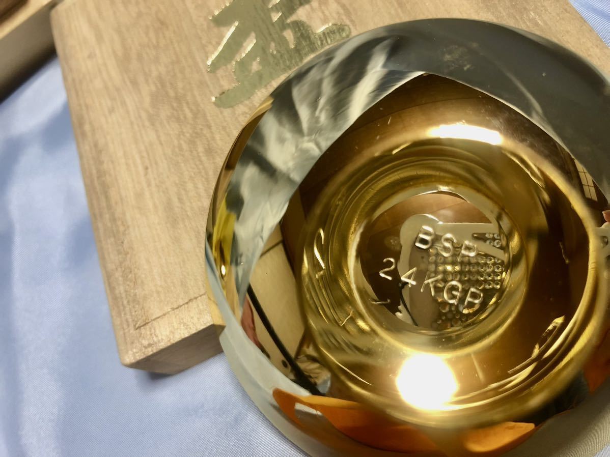 ☆限定値下げ★金盃2点　純金鍍金　豪華輝き♪新品☆桐箱☆酒器　置物　飾り　金盃★SALE_画像3