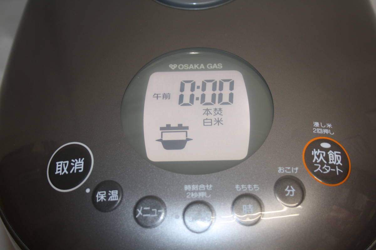 【通電確認OK】大阪ガス 都市ガス用 リンナイ 5号炊き 111-R530 RR-055MST 電子ジャー付きガス炊飯器の画像7