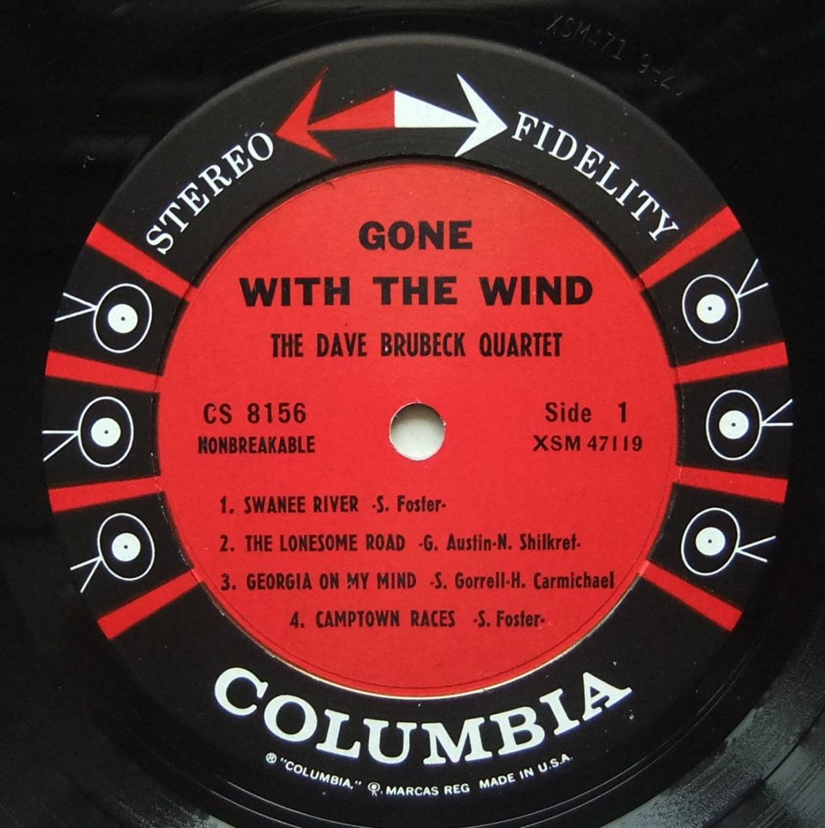 ◆ DAVE BRUBECK Quartet / Gone With The Wind ◆ Columbia CS 8156 (6eye:dg) ◆_画像3