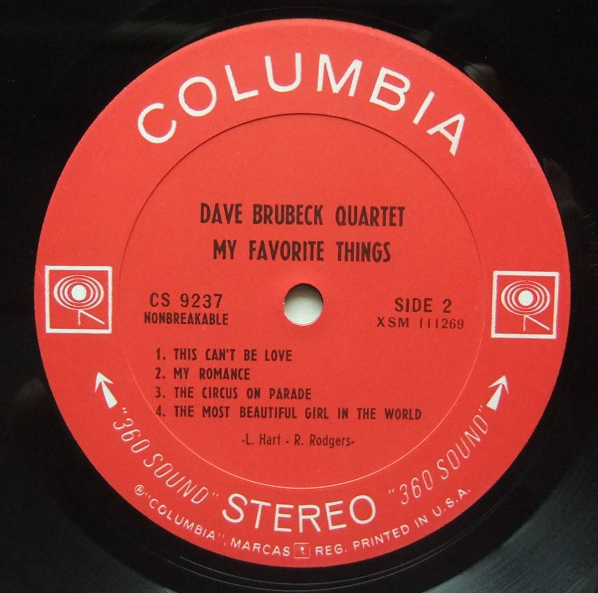 ◆ DAVE BRUBECK Quartet / My Favorite Things ◆ Columbia CS 9237 (2eye) ◆_画像4