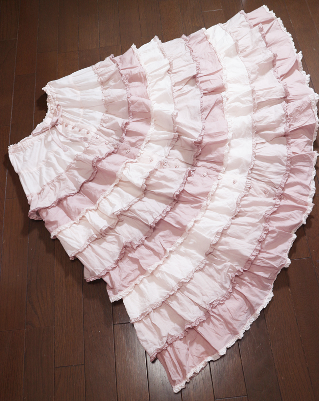○ピンクハウス○グラデーションピンクの綿ローンの段々スカート | www