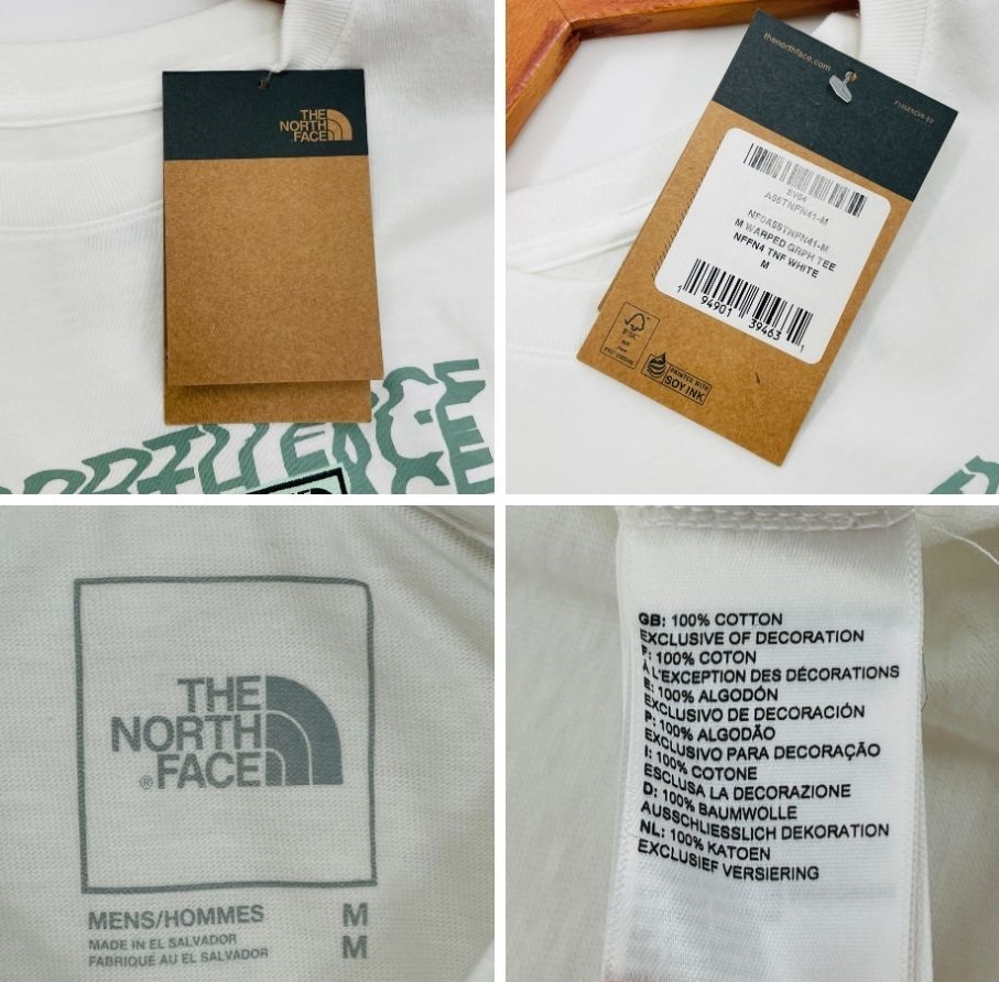 未使用品 /M/ THE NORTH FACE ホワイト 半袖Tシャツ メンズ レディース タグ カジュアル アウトドアキャンプレジャービーチ ノースフェイス