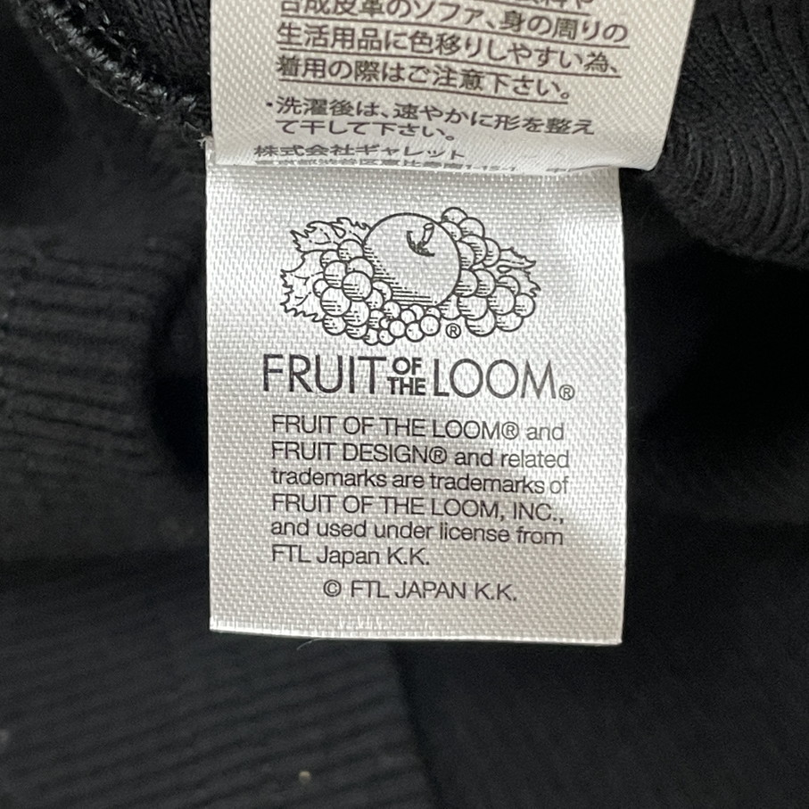 未使用品 /M/ FRUIT OF THE LOOM ブラック リブインナー半袖Tシャツ レディース カジュアル 袖パイピング アウトドア フルーツオブザルーム