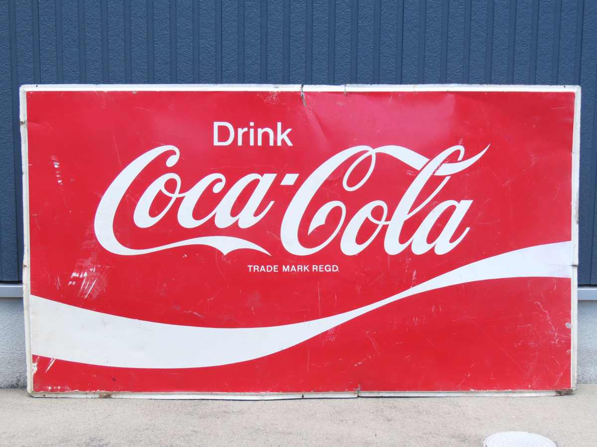 希少 昭和レトロ ヴィンテージ大型ホーロー看板 コカコーラ Coca-Cola-