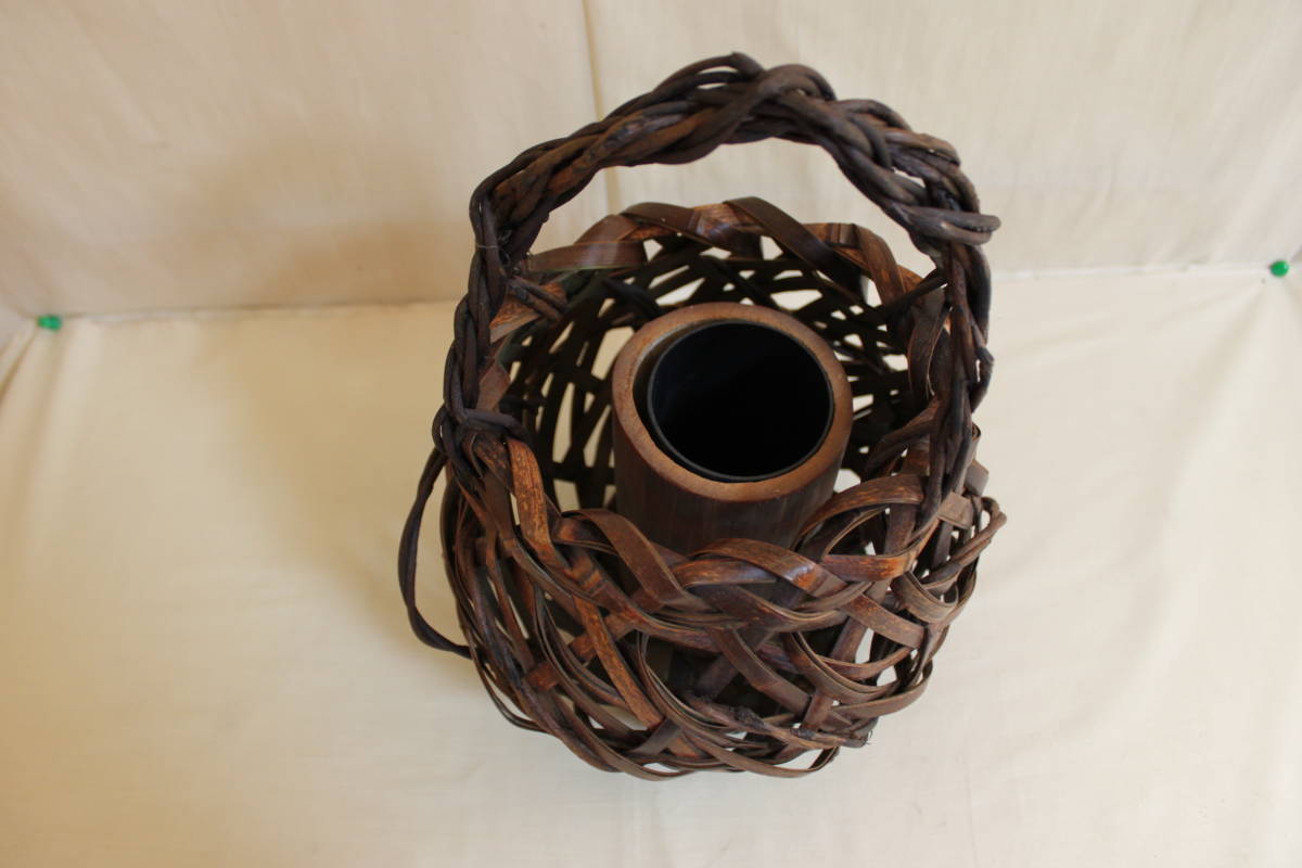 ◆初だし♪竹篭 竹製品 花かご 花籠花篭花器a◆_画像4
