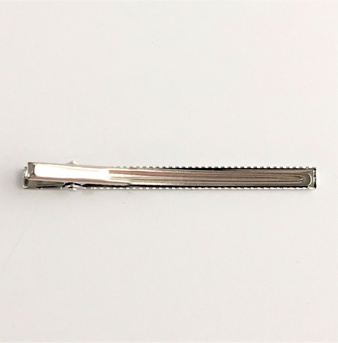 ヘア−クリップ　素材　金具　80x6.5mm  10本入り　シルバー色　やっとこピン