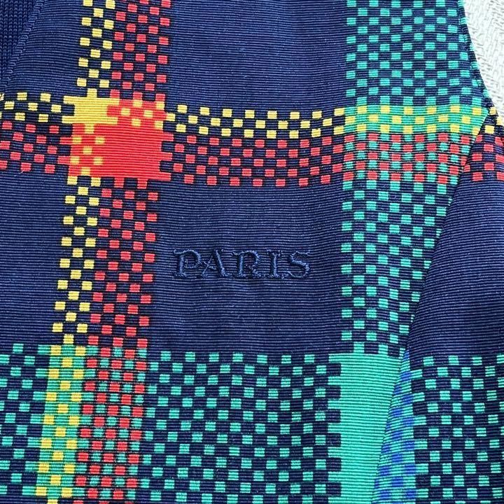 美品　PARIS パリス　ヴィンテージ　ベスト　コットン　総柄　チェック柄 日本製　古着女子_画像4