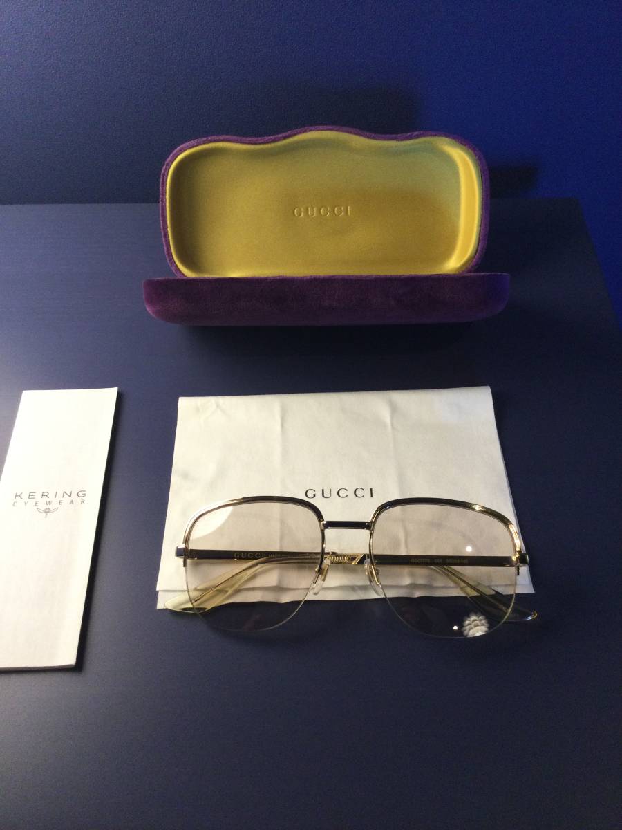 贅沢品 GUCCI グッチ サングラス アイウェア GG0777S 5519-145ゴールド