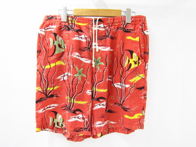 WACKO MARIA HAWAIAN SHORTS ワコ マリア ハワイアン ショーツ 熱帯魚 17ssTropical fish Mサイズ 中古品 ◆10106_画像1