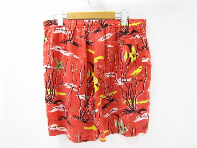 WACKO MARIA HAWAIAN SHORTS ワコ マリア ハワイアン ショーツ 熱帯魚 17ssTropical fish Mサイズ 中古品 ◆10106_画像2