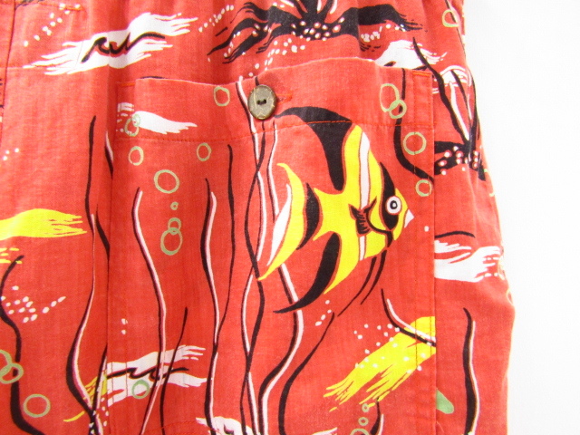 WACKO MARIA HAWAIAN SHORTS ワコ マリア ハワイアン ショーツ 熱帯魚 17ssTropical fish Mサイズ 中古品 ◆10106_画像3