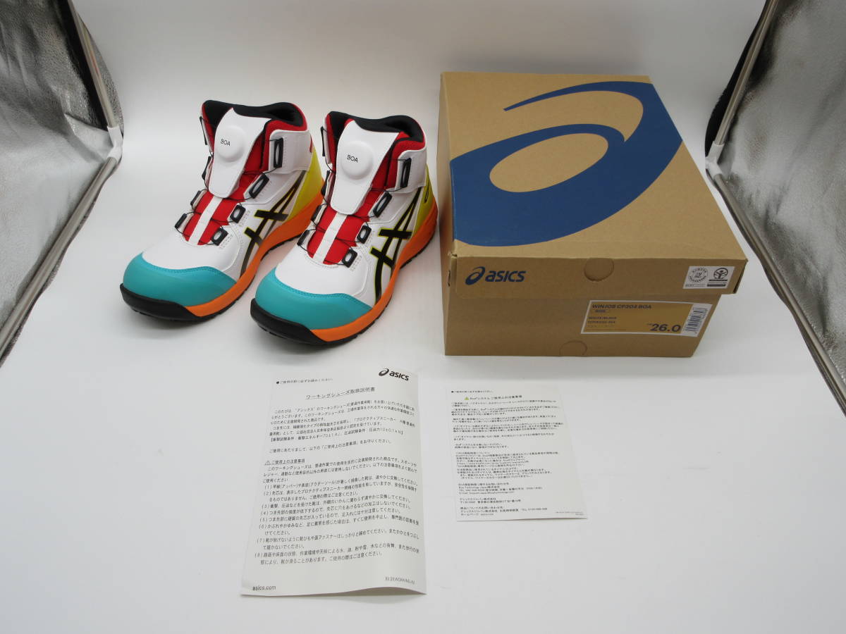 正規品! ha0827/05/54 未使用 asics アシックス WINJOB CP304 BOA WHITE BLACK 1271A030-104 安全靴 26.0cm 26.0cm 正規品! ha0827/05/54 未使用 asics アシックス WINJOB CP304 BOA WHITE BLACK 1271A030-104 安全靴 26.0cm 26.0cm