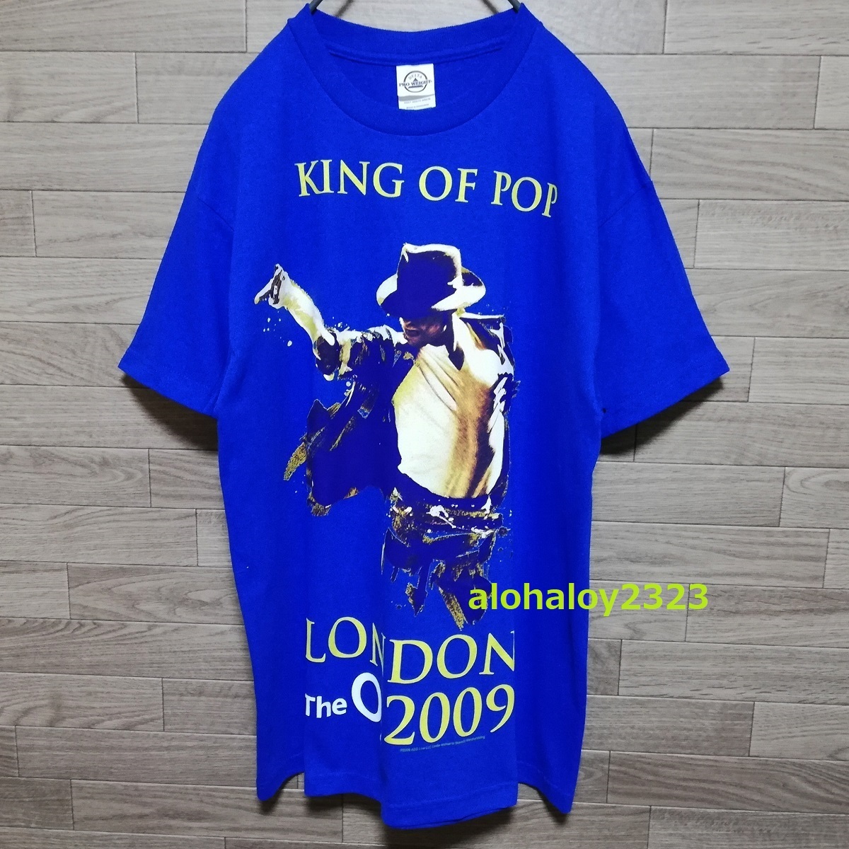 MICHAEL JACKSON Michael Jackson KING OF POP LONDON 2009 иллюзия. London ..#23 футболка M голубой не использовался Michael Jackson MJ