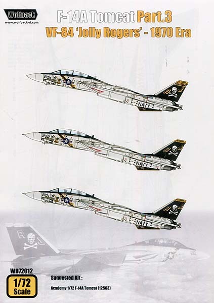 ウルフパック WP-WD72012 1/72 F-14A トムキャット パート3 VF-84 ジョリー・ロジャース - 1970年代デカールセット（アカデミー用）_画像1