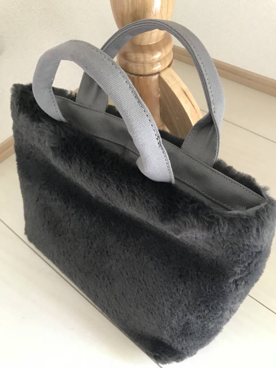  unused fur Star * tote bag Gray &Black