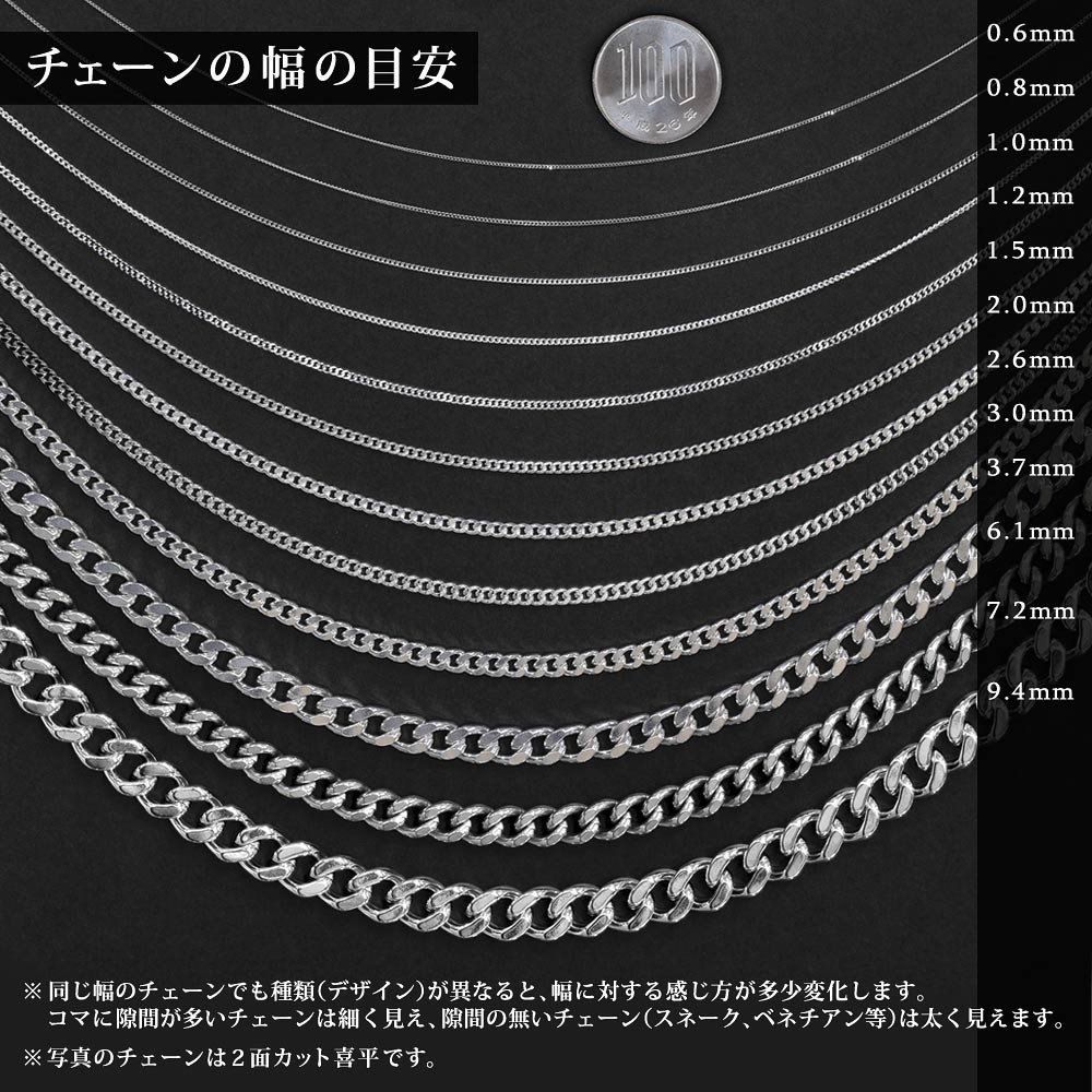 ネックレス チェーン サージカルステンレス 316L メッシュチェーン 幅2.4mm 長さ40cm_画像7