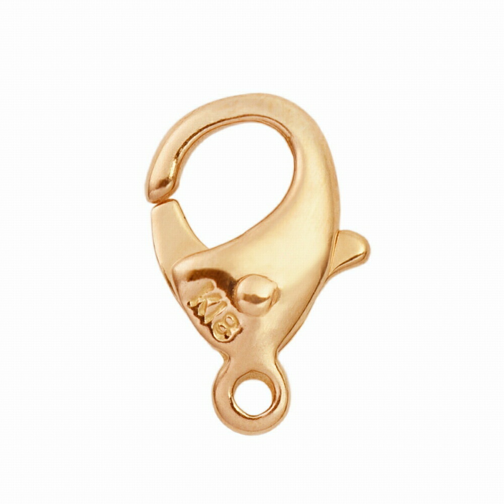 1個売り】 留め具 18金 ピンクゴールド フック 縦9.0mm カニカン カニ