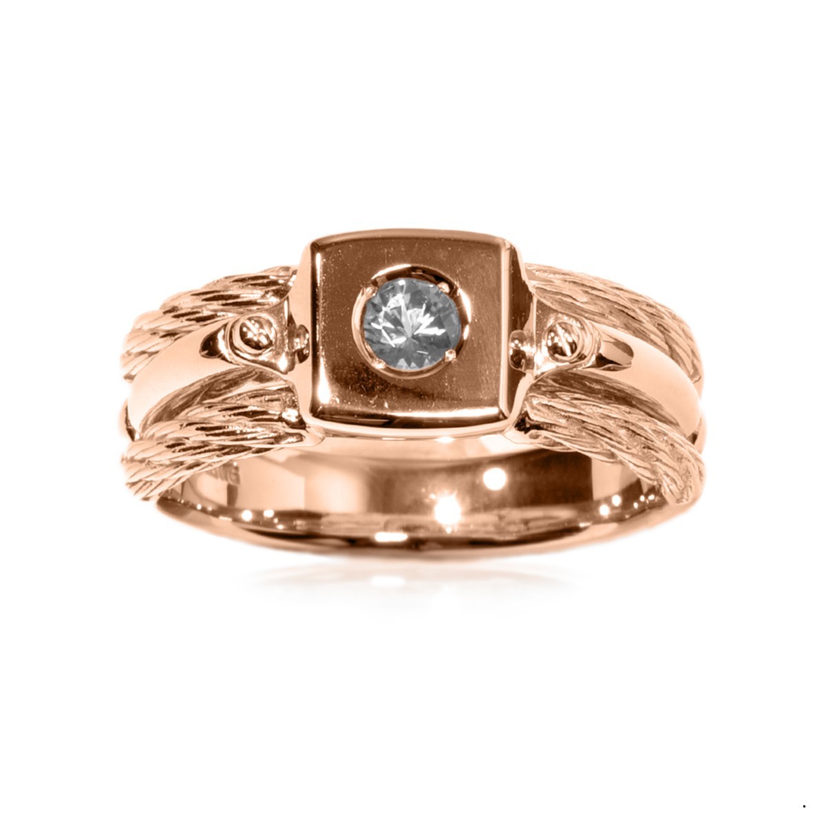 新しい季節 18金 指輪 ピンクゴールド ソリティア 主石の直径約3.8mm