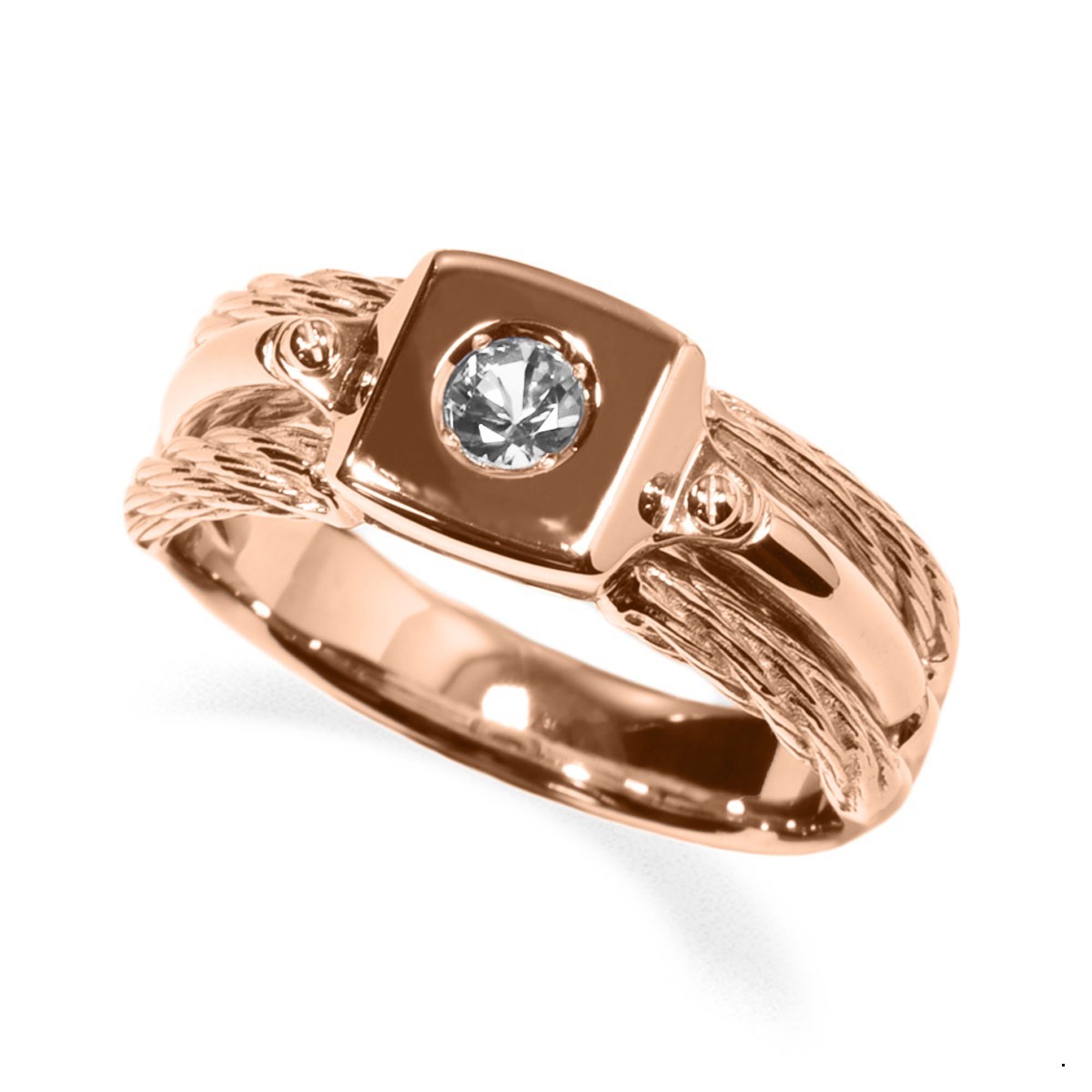 驚きの価格 18金 指輪 ピンクゴールド ソリティア 主石の直径約3.8mm
