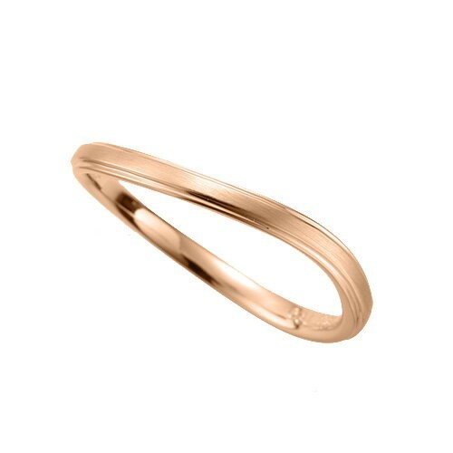超可爱 指輪 18金 ピンクゴールド 段付きウェーブリング 幅2.1mm