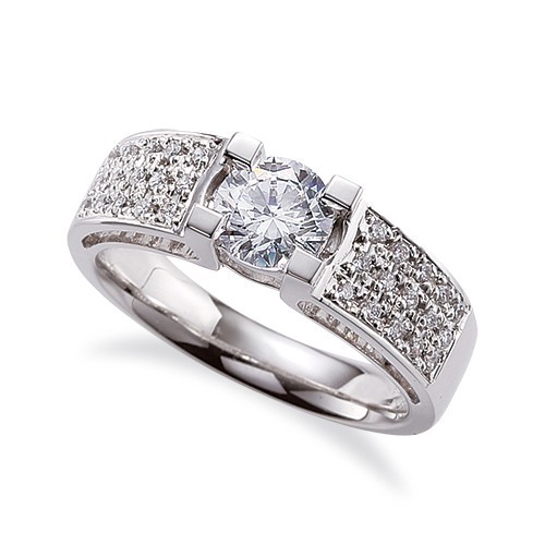 贈る結婚祝い 18金 指輪 ホワイトゴールド 四本爪留め 主石の直径約5.2