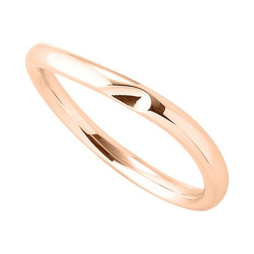 指輪 18金 ピンクゴールド 窪みのあるウェーブリング 幅2.5mm