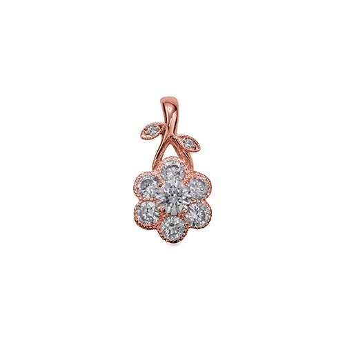 オリジナル ペンダントトップ 18金 ピンクゴールド 天然石 花モチーフ