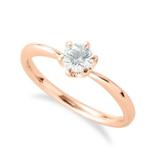 幸せなふたりに贈る結婚祝い 金 指輪 ピンクゴールド 六本爪留め