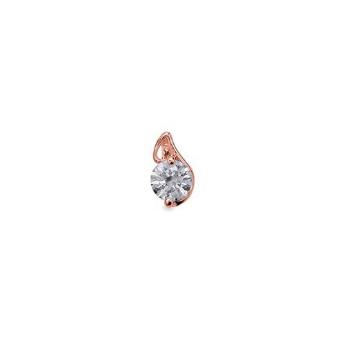 ペンダントトップ 18金 ピンクゴールド 天然石 J イニシャルモチーフの一粒ペンダント 主石の直径約4.4mm