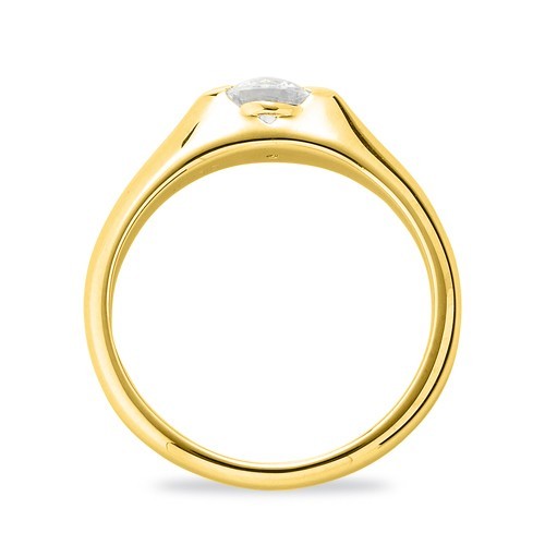 指輪 18金 イエローゴールド 天然石 一粒リング 主石の直径約4.4mm ソリティア 二本爪留め_画像3