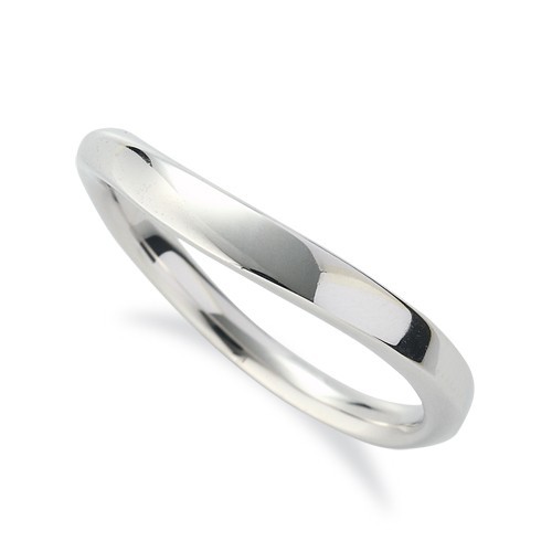指輪 18金 ホワイトゴールド シンプルモダンなウェーブリング 幅3.1mm