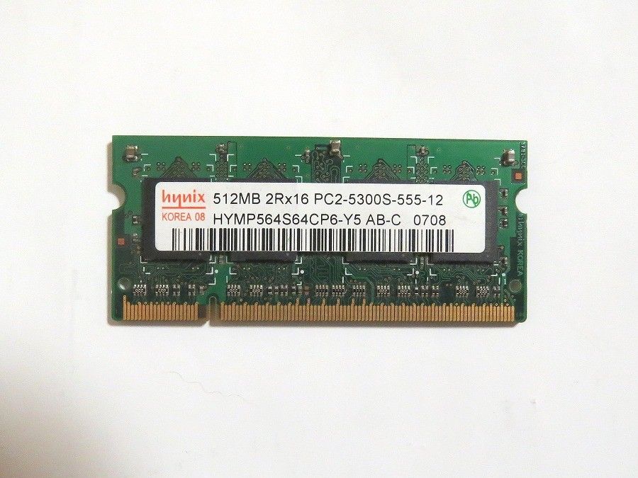 SAMSUNG hynix ノートPC用メモリー  PC2-5300 DDR2 512MB 4枚