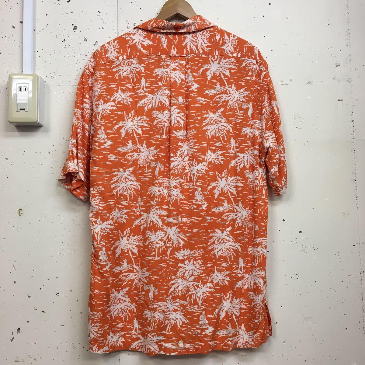90s 90年代 Polo Ralph Lauren ラルフローレン レーヨン アロハシャツ 半袖 オレンジ サイズS CALDWELL _画像2