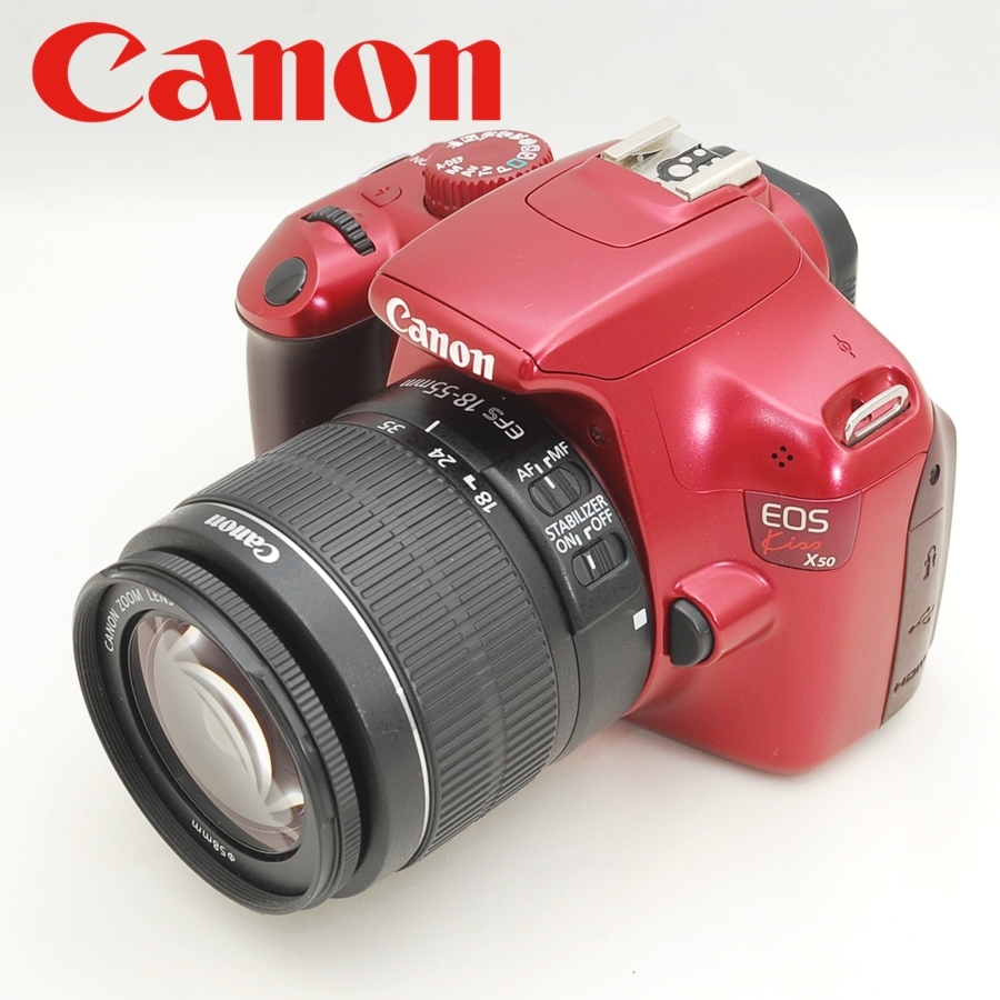 定期入れの キヤノン Canon 中古 カメラ 一眼レフ レッド レンズセット