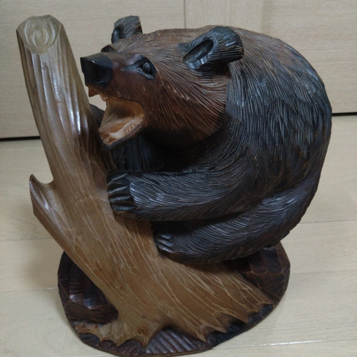 【送料無料】木彫りの熊 昭和レトロ 大型