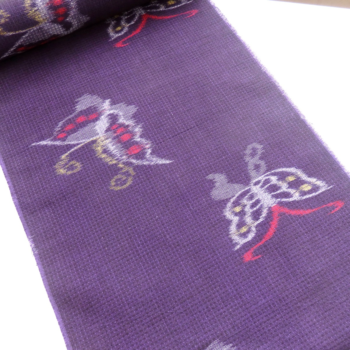  старый ткань Kurume . ослабленное крепление .. потертость ... хлопок 100% бабочка . рисунок Nakayama . завод ткань не использовался ткань упрощенный - gire японский костюм японская одежда 