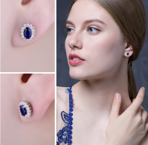 ★キャサリン妃愛用ピアス★ 【CHARK】 アクセサリー ピアス キャサリン妃愛用☆AAAサファイアピアス☆コーンフラワーブルー