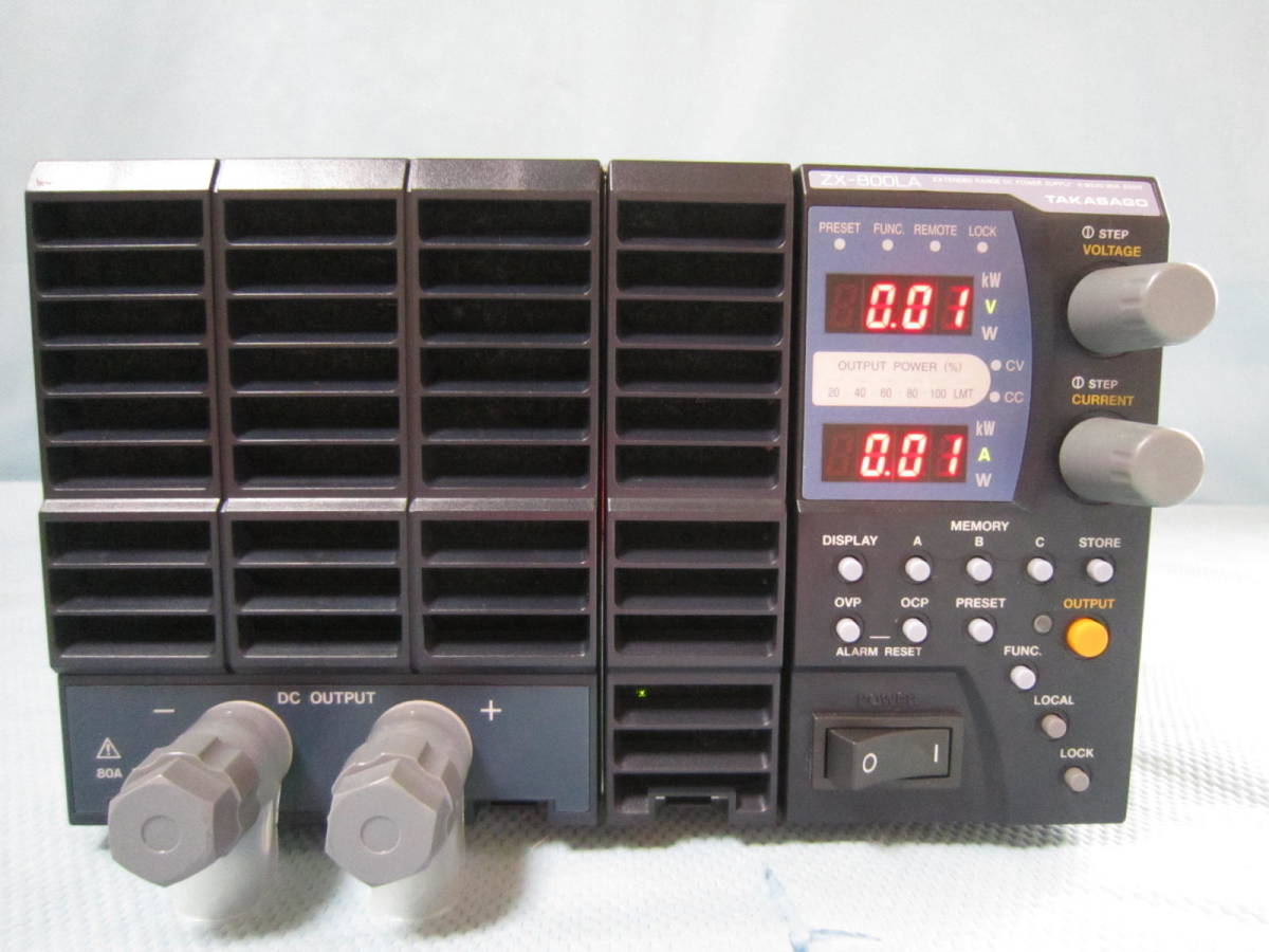 TAKASAGO EXTENDED RANGE DC POWER SUPPLY ZX-800LA 高砂DCズーム電源 0-80V/0-80A/800W(外寸約:横21.6cm*奥46cm*高18cm/8.5kg)