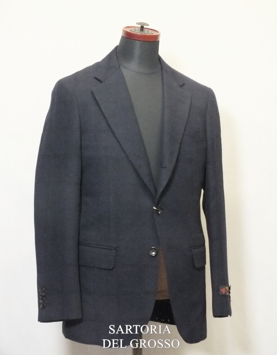 【高知インター店】 7001JK【SartoriaDelgrosso】サルトリア デルグロッソ・イタリア製生地使用・秋冬物3釦段返りジャケット/ネービー系/S(A4) Sサイズ 【高知インター店】 7001JK【SartoriaDelgrosso】サルトリア デルグロッソ・イタリア製生地使用・秋冬物3釦段返りジャケット/ネービー系/S(A4) Sサイズ