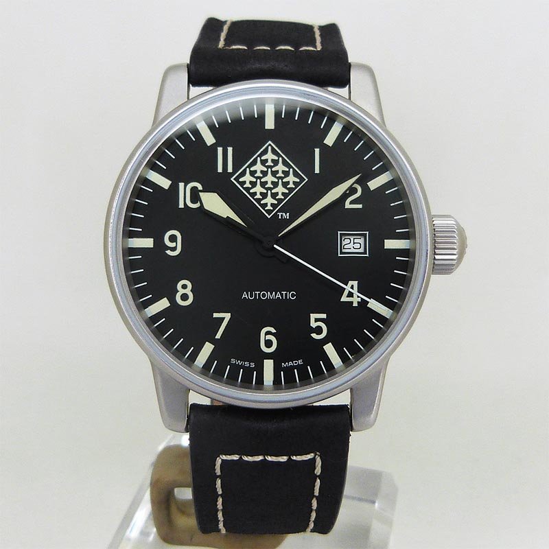 中古フォルティス【FORTIS】 595.10.46 フリーガー パイロット レッドアロー ブラック_画像1