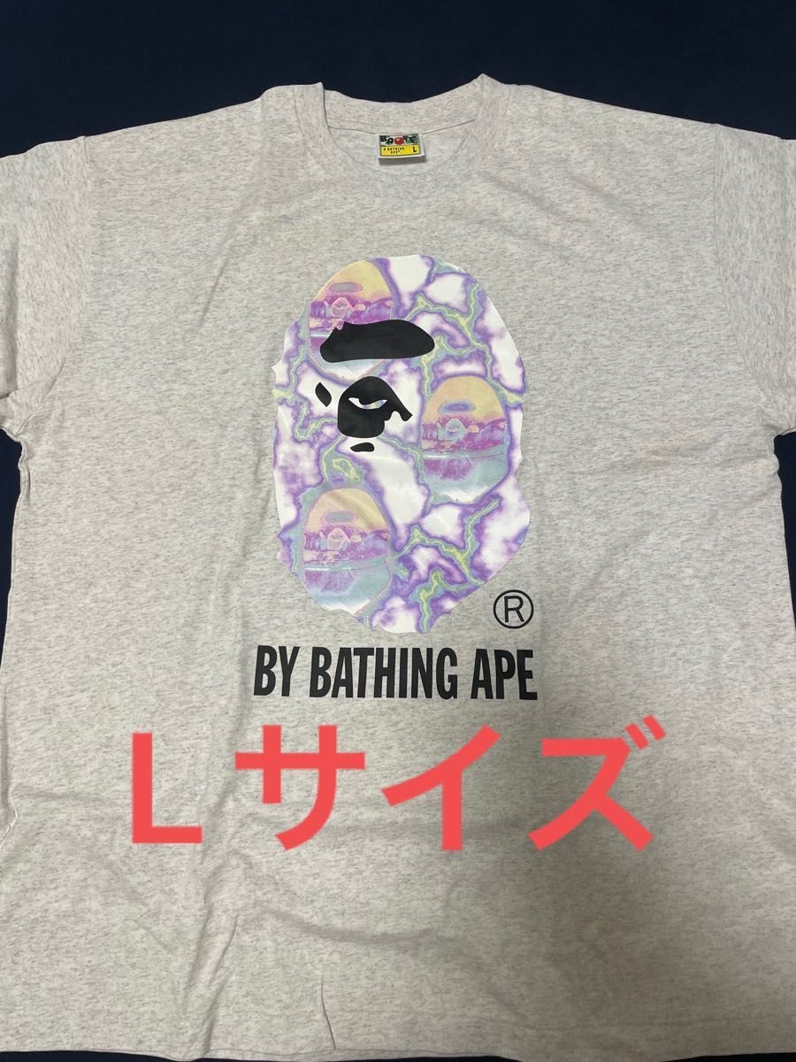 【値下げ中】A・BATHING APE アベイシングエイプ  Tシャツ BAPE GLAY Lサイズ 半袖