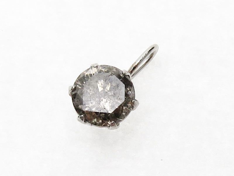  new goods Pt900 natural diamond 0.495ct one bead pendant top charm Brown diamond platinum top teli* one bead diamond top 