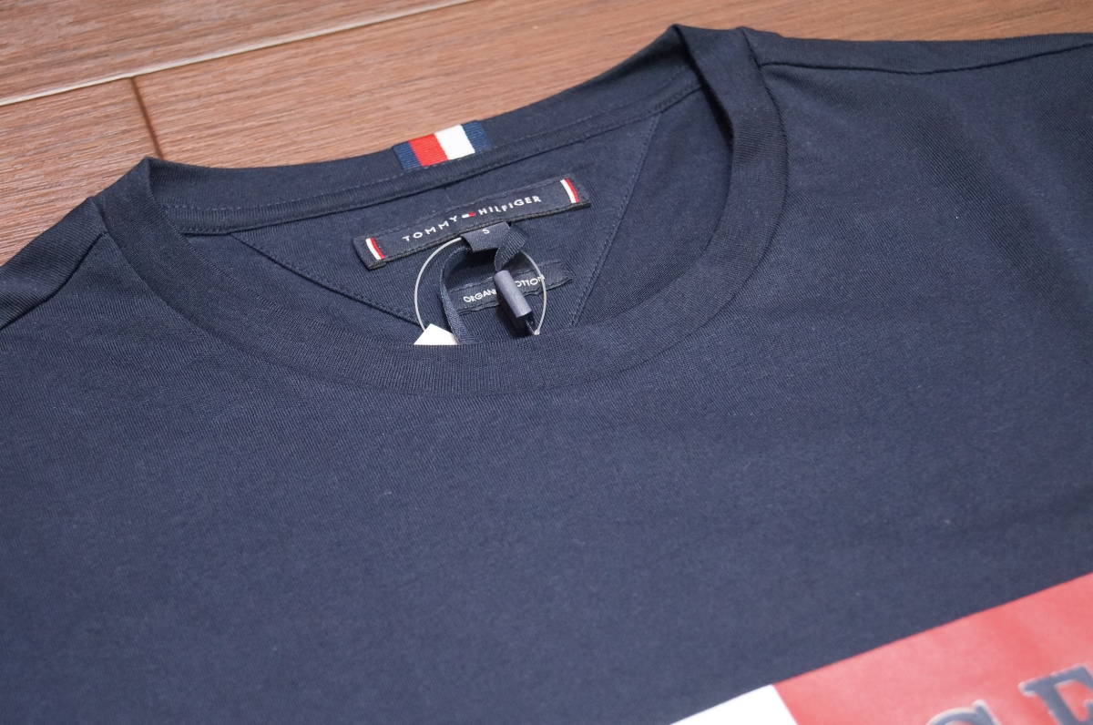 ★☆【Tommy Hilfiger】トミー ヒルフィガー ラバープリント 半袖 Tシャツ/S/ネイビー/濃紺/メンズ☆★_画像3