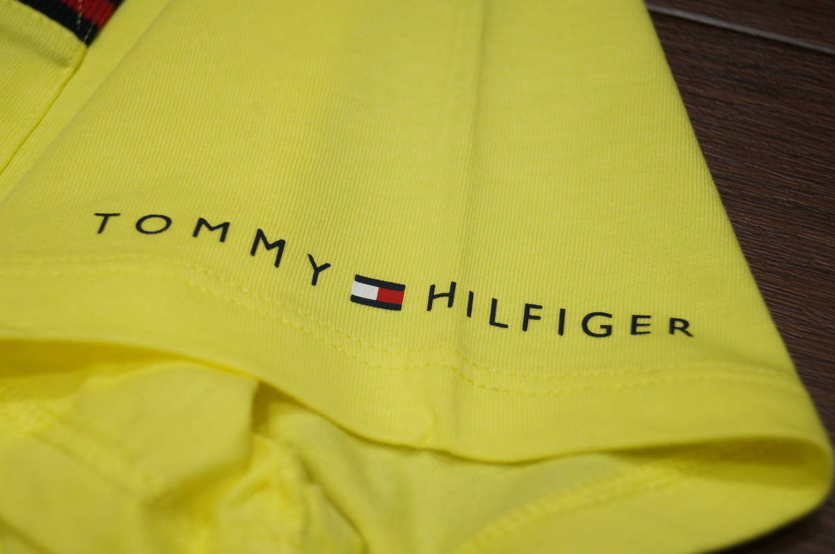 ★☆【Tommy Hilfiger】トミー ヒルフィガー 胸ポケット 袖ロゴ 半袖 Tシャツ/M/イエロー/黄/メンズ☆★_画像5