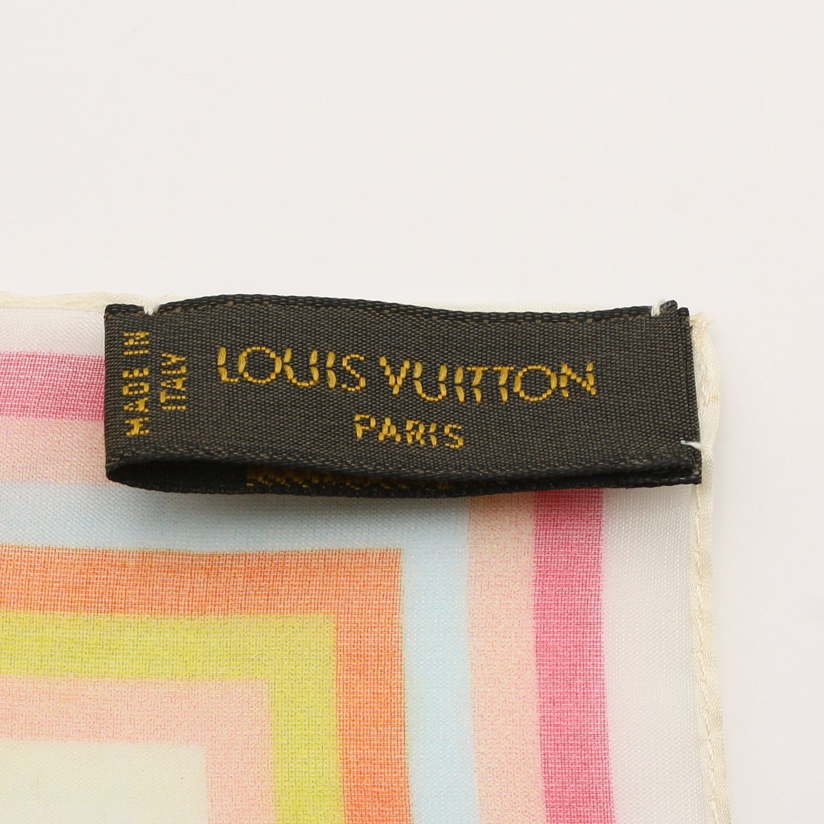 ★B2112 超美品!! ルイヴィトン モノグラム マルチカラー シースルー シルク スカーフ 45×45cm LOUIS VUITTON レディース★_画像7