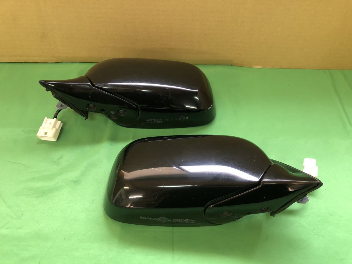 KH045 中古 トヨタ セルシオ UCF20 UCF21 後期 純正 ドアミラー サイドミラー 左右 セット カラー ブラック 黒 202 動作保証 010132_画像3